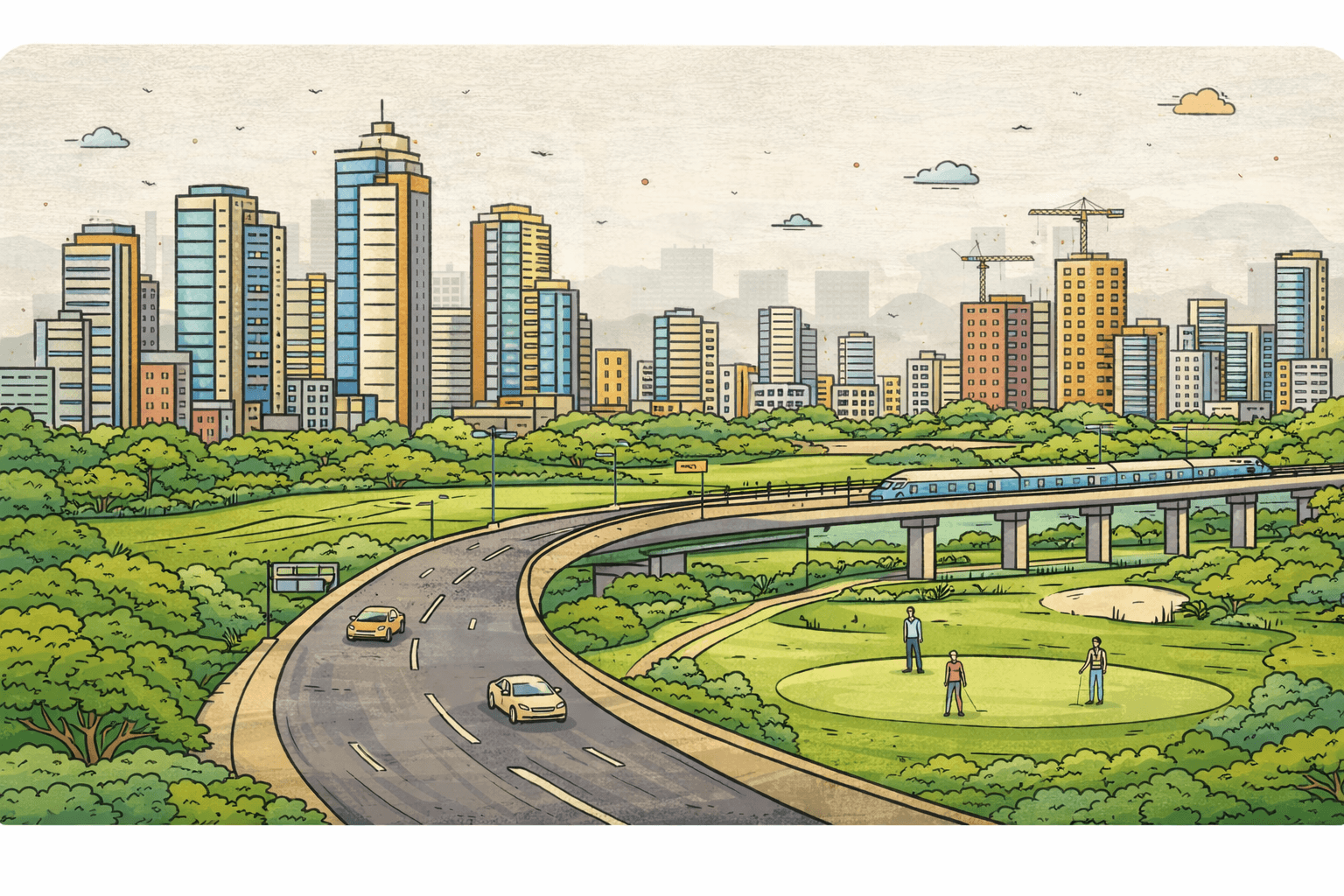 New Gurgaon illustration