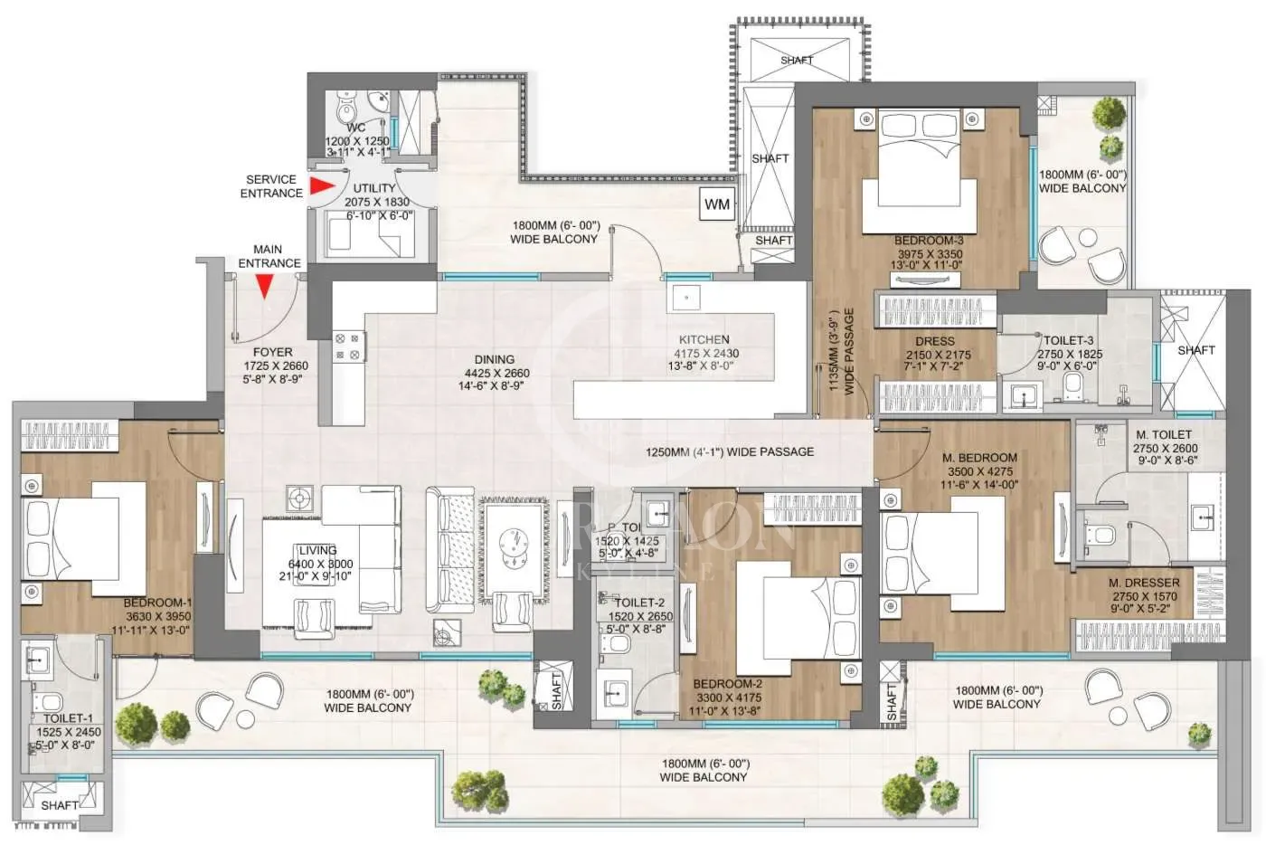 4BHK Floor Plan 1 4BHK Floor Plan 1