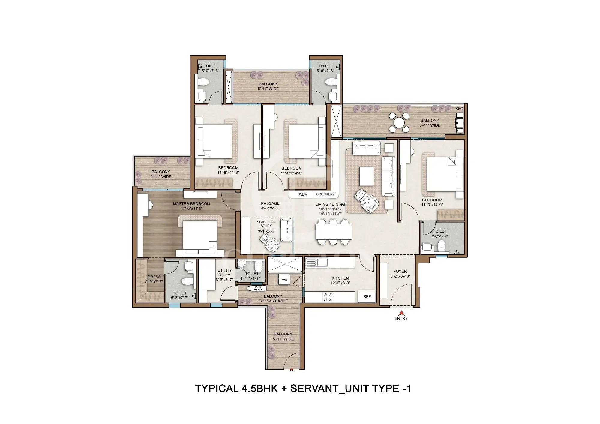 4BHK Floor Plan 1 4BHK Floor Plan 1
