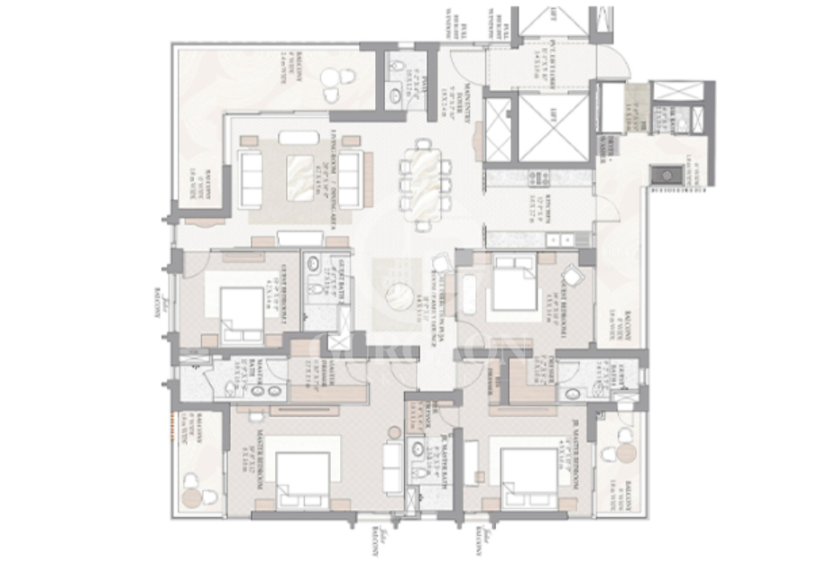 4BHK Floor Plan 1 4BHK Floor Plan 1