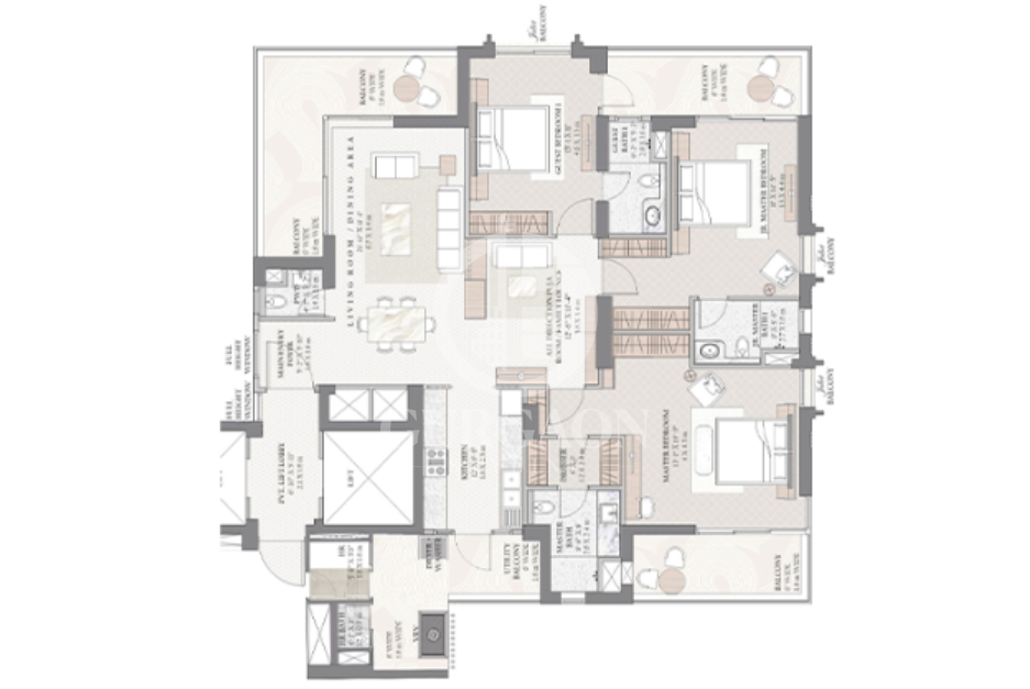 Unit Plan Tarc 3 Bhk